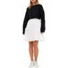 English Factory Sweater With Poplin Minidress In Black/white