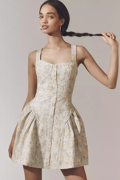 English Factory Sweetheart Fit & Flare Mini Dress In Beige