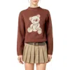 English Factory Teddy Bear Embellished Crewneck Sweater In Multi