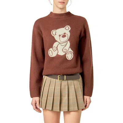English Factory Teddy Bear Embellished Crewneck Sweater In Multi