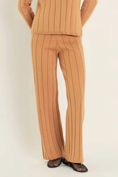 English Factory Texture Knit Pants In Camel