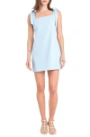 English Factory Tie Strap Denim Minidress In Ice Blue