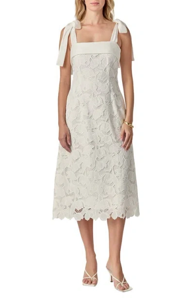 English Factory Tie Strap Lace Midi Dress