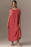 English Factory Tie-strap Pleated Midi Dress In Pink