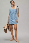 English Factory Tie-strap Square-neck Denim Mini Dress