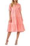 ENGLISH FACTORY ENGLISH FACTORY TIERED PUFF SLEEVE DRESS