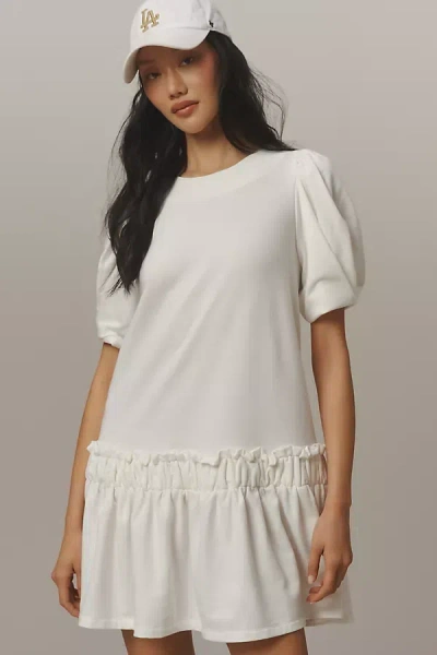 English Factory Tiered Puff-sleeve Mini Dress In White