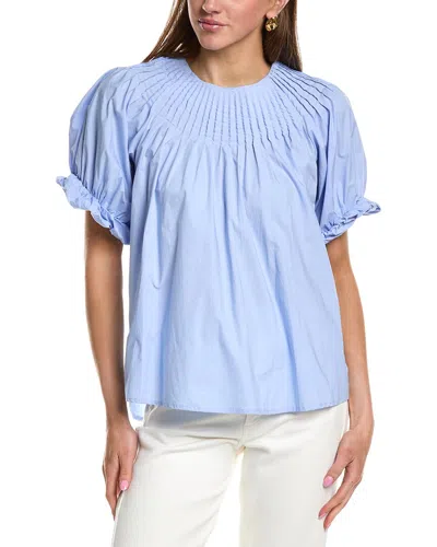 English Factory Tuck Detail Blouse In Purple