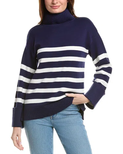 English Factory Turtleneck Stripe Sweater In Blue