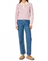 English Factory Two-tone Polo Sweater In Pink/beige In Pink