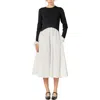 English Factory Twofer Long Sleeve Mixed Media Midi Dress In Multi