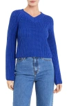 English Factory V-neck Crop Sweater In Royal Blue