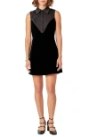 English Factory Women's Velvet Tuxedo Mini Dress In Black