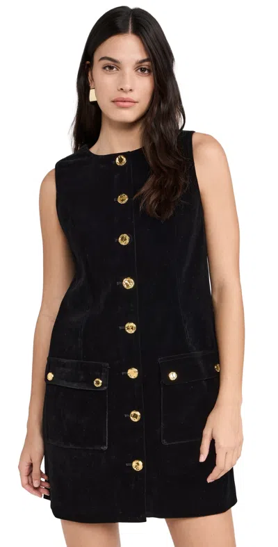 English Factory Velvet Mini Dress Black