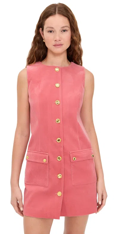 English Factory Velvet Mini Dress Rose In Pink
