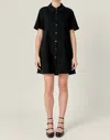English Factory Washed Denim Mini Dress In Black