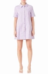 English Factory Washed Denim Minidress In Lilac