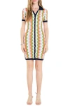 English Factory Wavy Stripe Short Sleeve Sweater Dress In Orange Multi Stripe