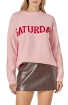 English Factory Weekday Motif Sweater In Pink