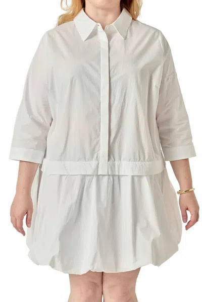 English Factory Women's Bubble Hem Shirt Dress In White