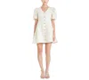 English Factory Textured Puff Sleeve Minidress In Beige