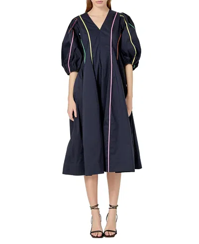 English Factory Women's Contrast Binding Midi Dress