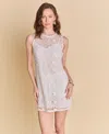 English Factory Sleeveless Openwork Minidress In White