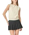 English Factory Women's Embo Logo Knit Vest In White