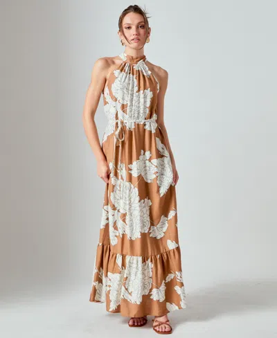 English Factory Women's Floral Halter Maxi Dress
