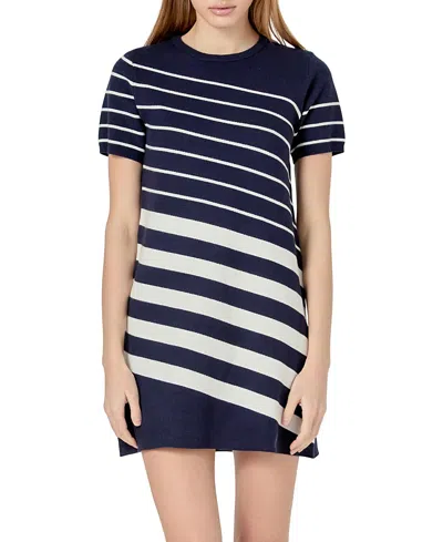English Factory Women's Multi Stripe Mini Dress In Blue