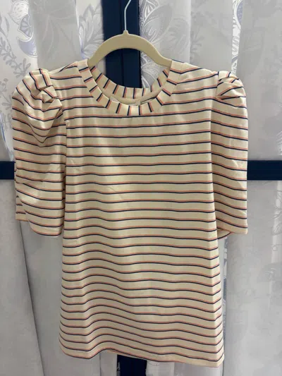 English Factory Women's Multi Stripe Top In Navy / Red / Off-white