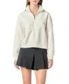 English Factory Women's Patch Zip Up Sweatshirt In White