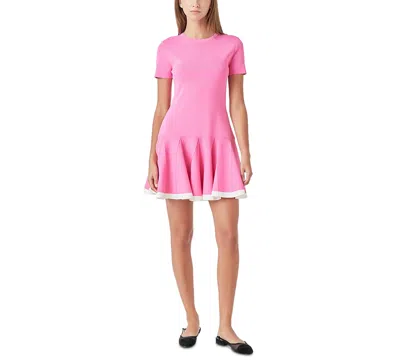 English Factory Women's Pleated-skirt Drop-waist Dress In Pink