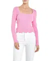 English Factory Scallop Hem Sweater In Pink