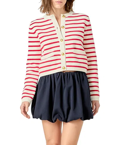 English Factory Women's Stipe Cardigan