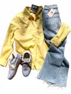 English Factory Women's Sunshine Poplin Button Top In Yellow In Yellow