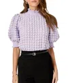 English Factory Textured Mock Neck Top In Purple