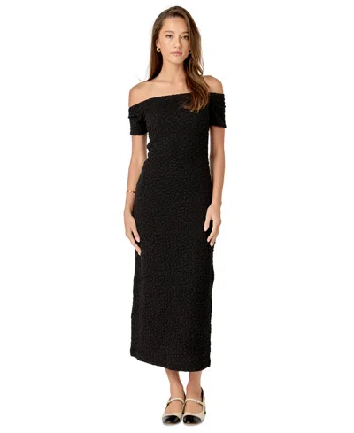 ENGLISH FACTORY WOMEN'S TEXTURED OFF-THE-SHOULDER SHEATH DRESS