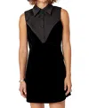 English Factory Women's Velvet Tuxedo Mini Dress In Black