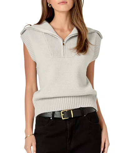 ENGLISH FACTORY WOMEN'S ZIP MOCK NECK VEST