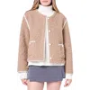 English Factory Premium Contrast Trim Faux Shearling Jacket In Multi