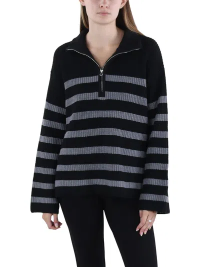 English Factory Womens Half Zip Crochet Pullover Sweater In Multi