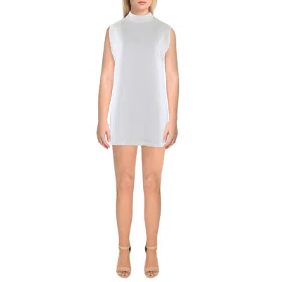 English Factory Womens Shoulder Pads Polyester Shift Dress In White