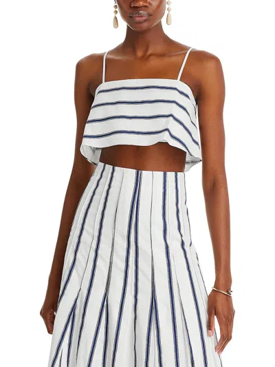 English Factory Womens Striped Tank Cropped In Blue