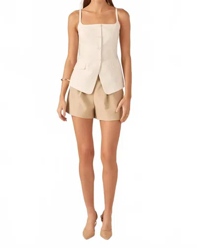 English Factory Zim Linen Tailored Vest In White