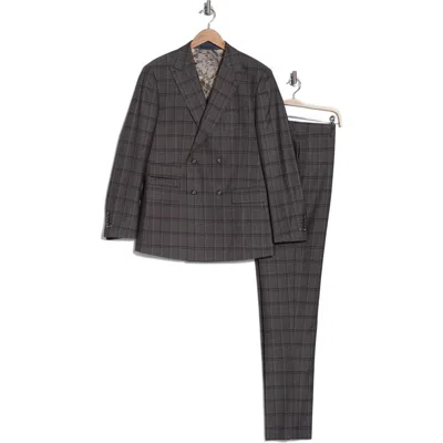 English Laundry Double Breasted Flat Front Suit In Grey