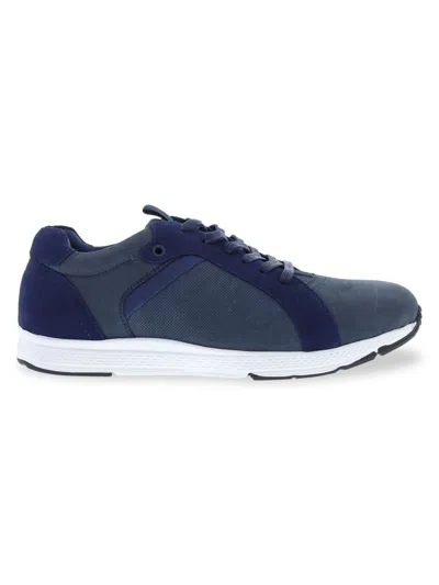 English Laundry Men's Lotus Perforated Suede Sneakers In Navy