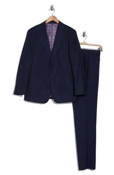 English Laundry Peaked Lapel Wool Blend Two-piece Suit In Navy