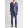English Laundry Plaid Blue Wool Blend Suit In Grey