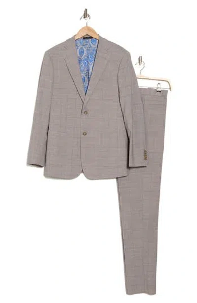 English Laundry Plaid Grey Wool Blend Suit In Light Grey